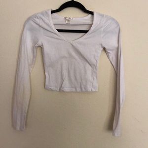 White cropped long sleeve